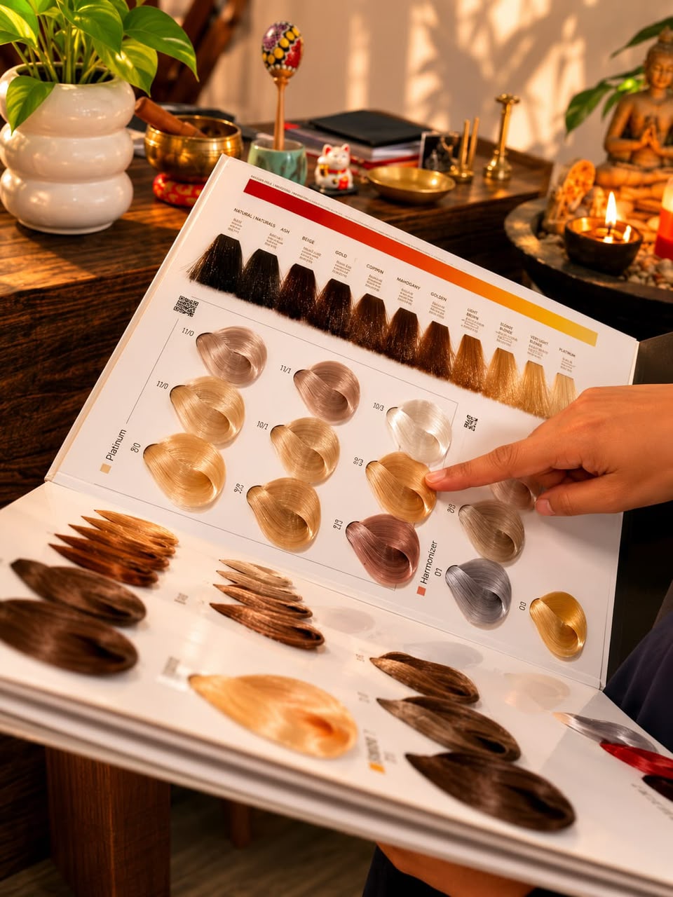 Hair colour consultation chart in the salon